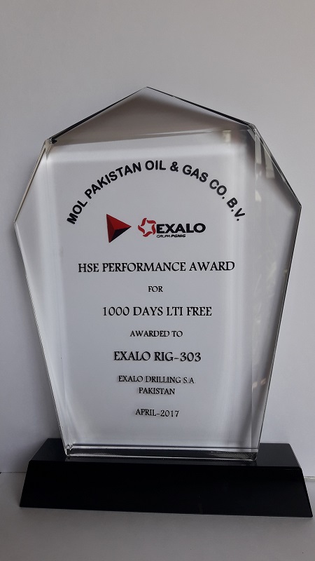 Nagroda dla załogi Wiertni #303 za 1000 dni bez wypadku